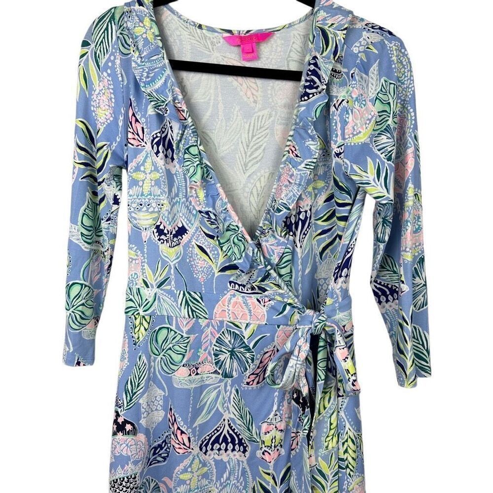 Lilly Pulitzer Jessalynne Romper Blue Peri Lapis Lanterns Size small